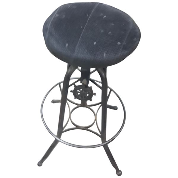 Beautiful vintage cast iron steam punk adjustable chair , 46" tall
