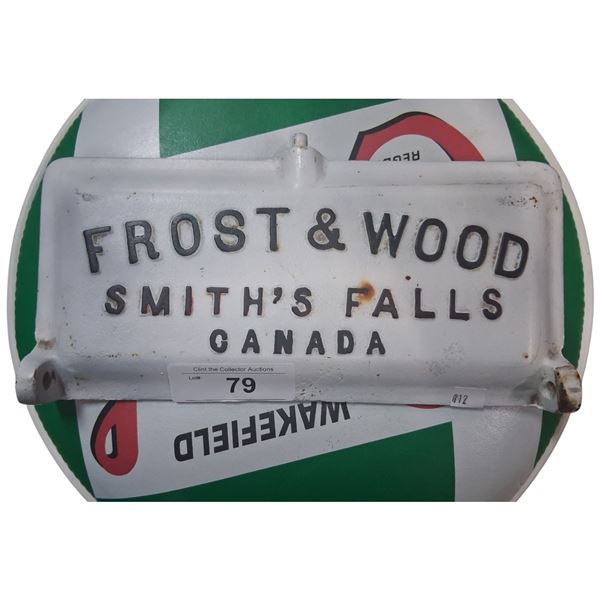 Antique frost and wood cast iron stove door 11"x5"