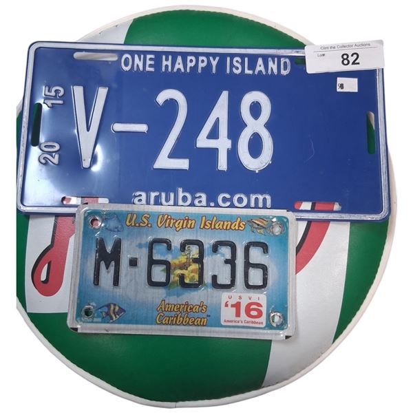 Aruba and U.S. Virgin Islands plates