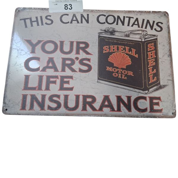 Tin sign, 12"x8"