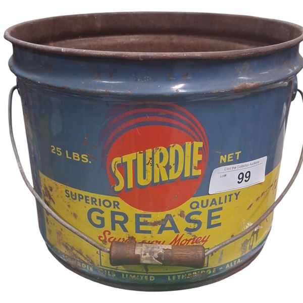 Vintage 25 lb Sturdie grease tin