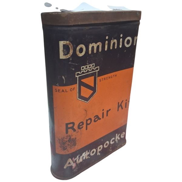1940s Dominion Autopocket repair kit tin, empty