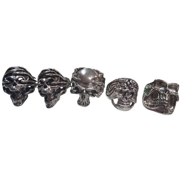 Lot of 5 biker rings