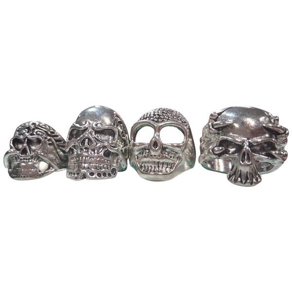 Lot of 4 biker rings