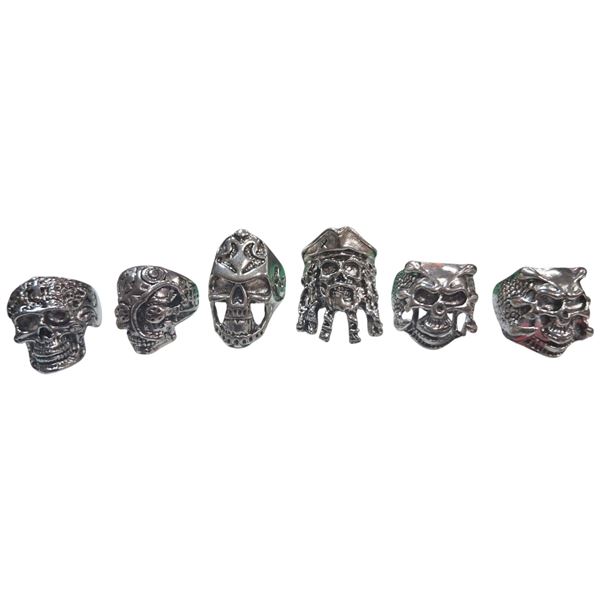 Lot of 6 biker rings