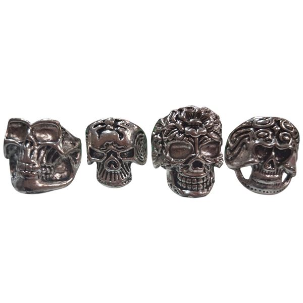 Lot of 4 biker rings