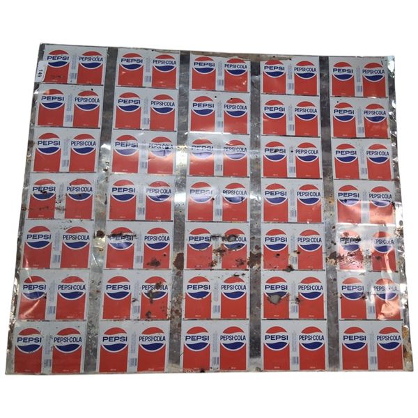 Rare uncut sheet of Pepsi cans 38"x32"
