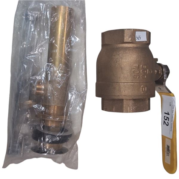 Brand new brass shutoff valve and associated