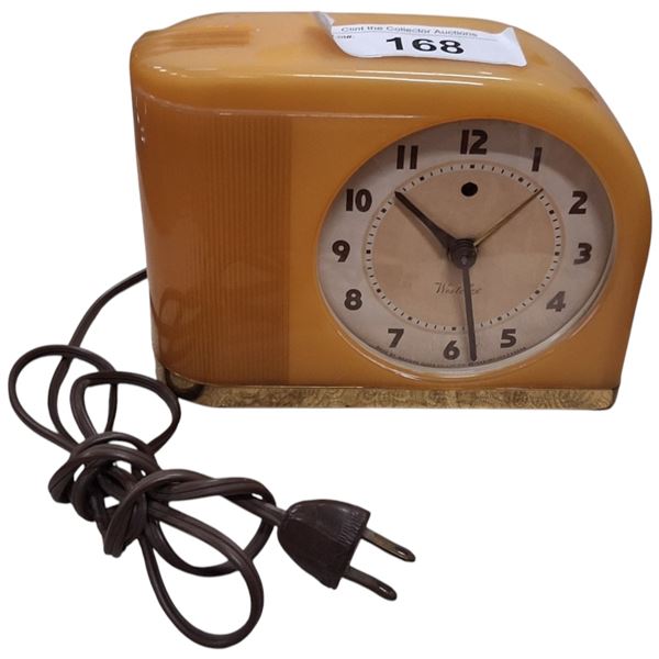 Beautiful art deco catalin light up clock 6.5" Westclock 40s/50s