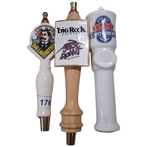 32 vintage beer tap handles
