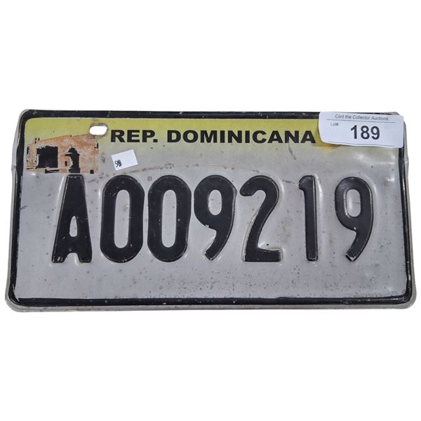 Vintage Dominican Republic license plate