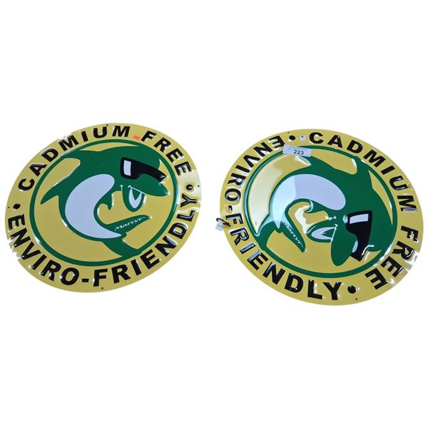 Pair of aluminum signs 18" dia