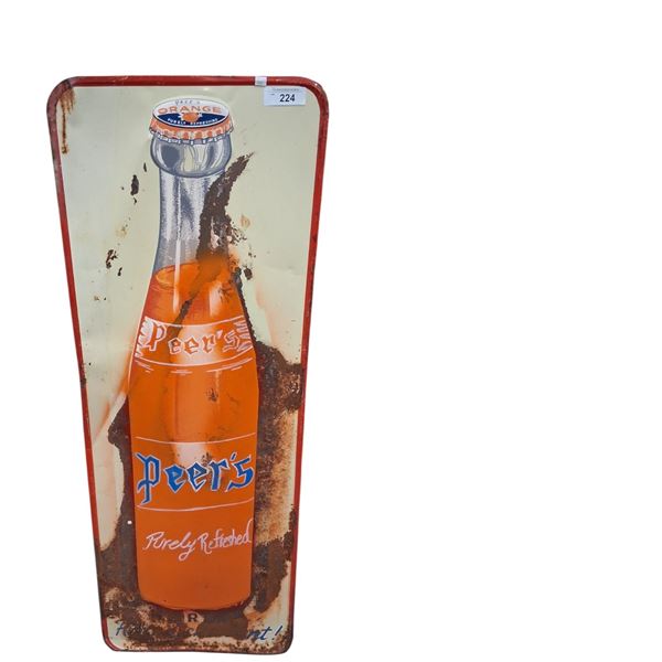 Vintage Peers soda metal sign, repaint as per pics 47"x17"