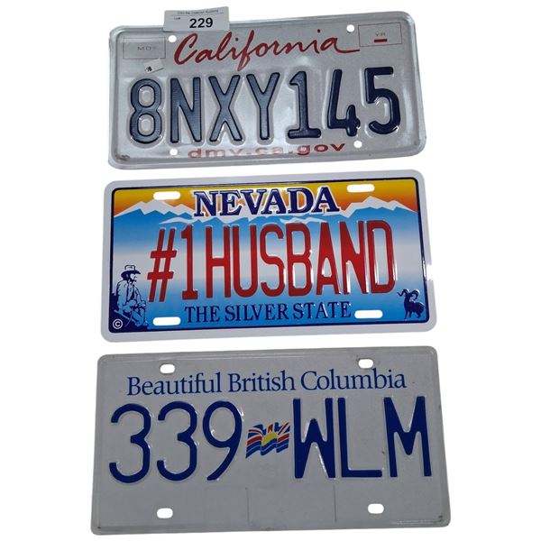 3 license plates