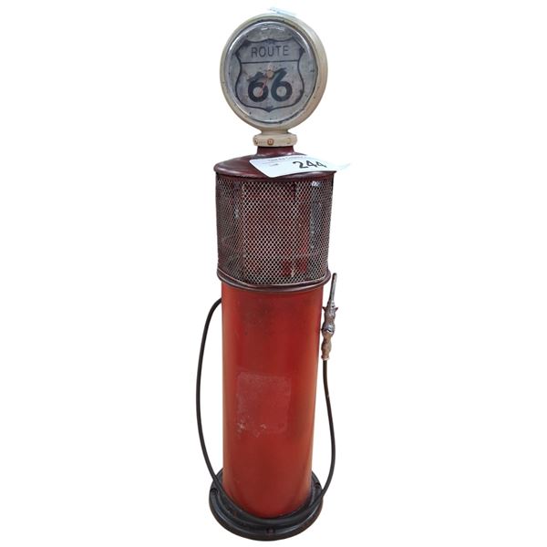 Route 66 gas pump with clock 15" tall