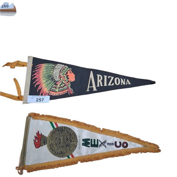 2 vintage pennants