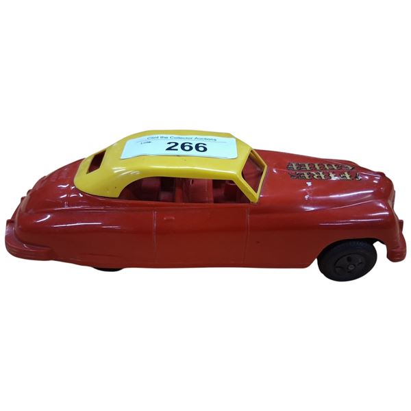 Vintage 50s/60s early plastic fire chief car 9" long
