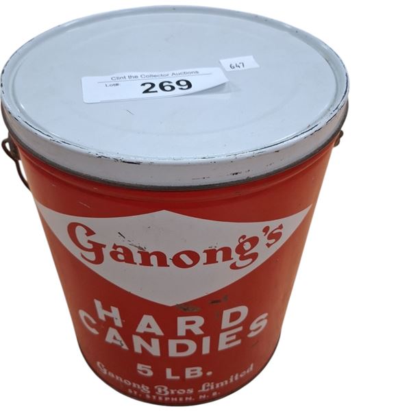 Vintage Ganong's Hard Candies 5 lb tin