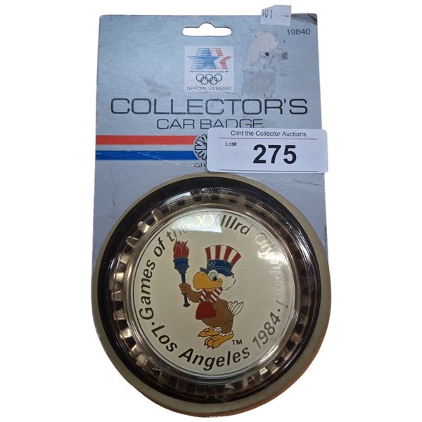 Collector's car badge 1984 Los Angeles Olympics new in package