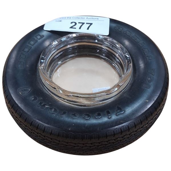 Vintage Firestone tire ashtray 6" dia