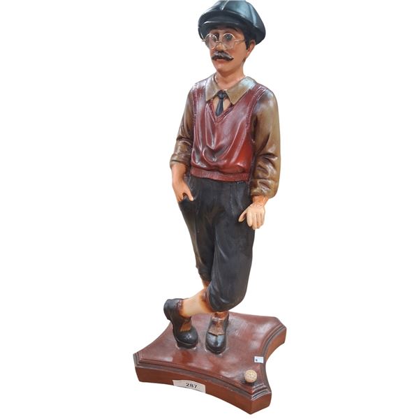 Vintage resin golfer statue 26" tall