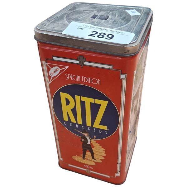 Vintage matchbook collection in Ritz tin 9" tall
