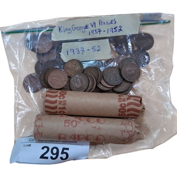 Collection of King George VI pennies, 1937-1952