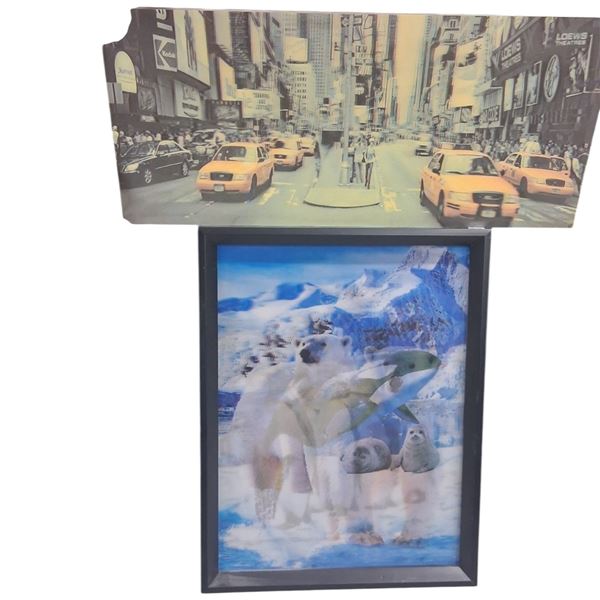 Lot inc mirror and pair of magic image change pictures