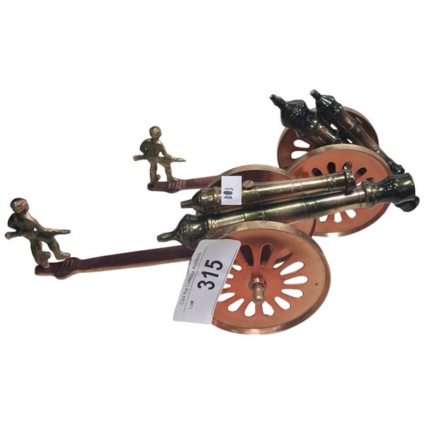 Pair of metal cannons 11" ea