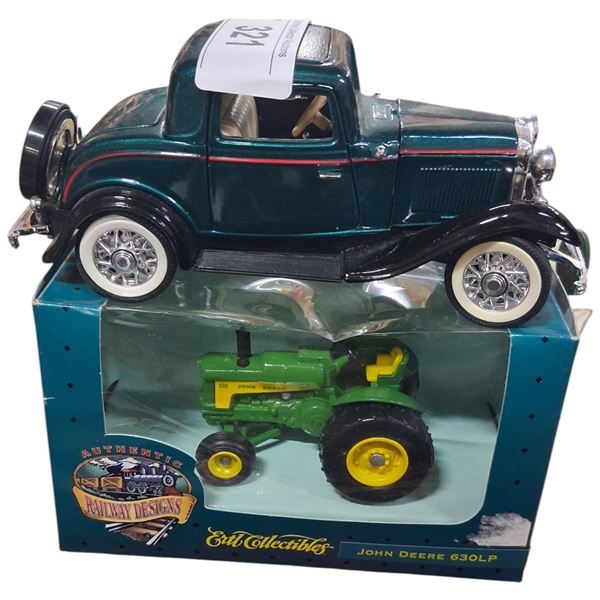 NIB John Deere tractor, box is 6" & die cast car