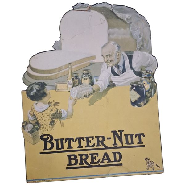 Original vintage Butternut Bread cardboard ad 13"x10"