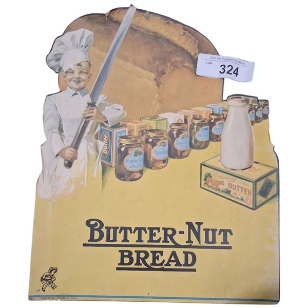 Original vintage Butternut Bread cardboard ad 13"x10"
