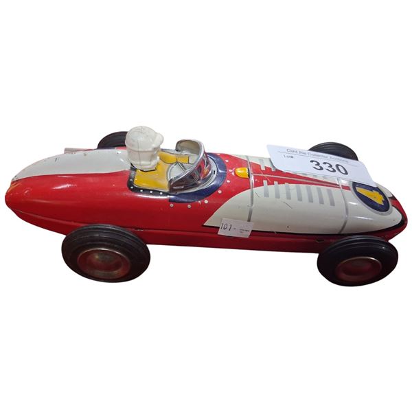 Vintage tin litho race car 1960s, 9"