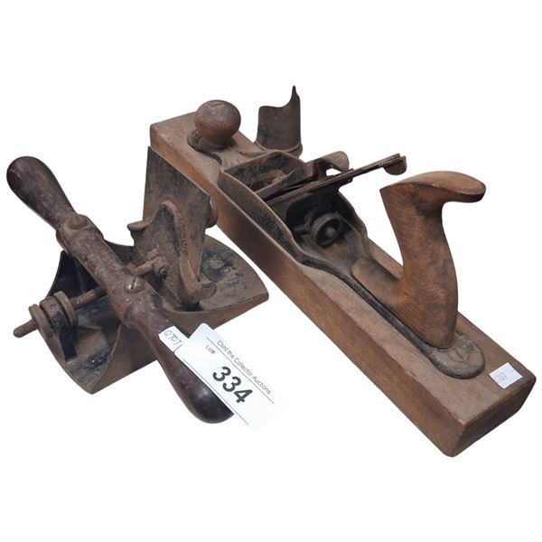 Vintage plane and veneer scraper