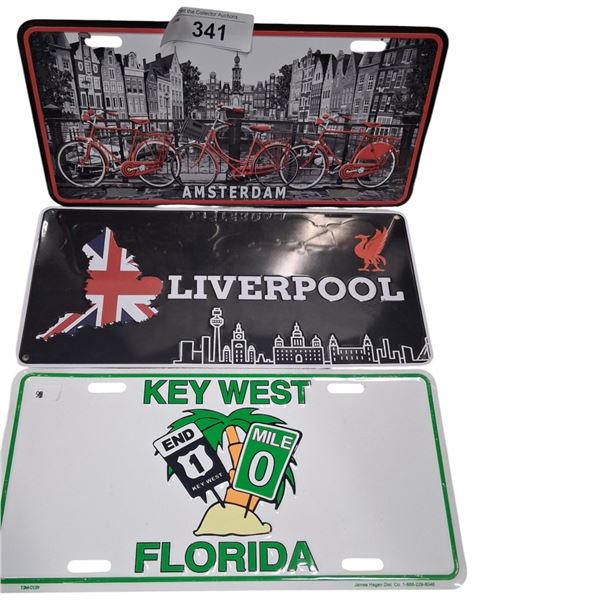 3 collectable license plates