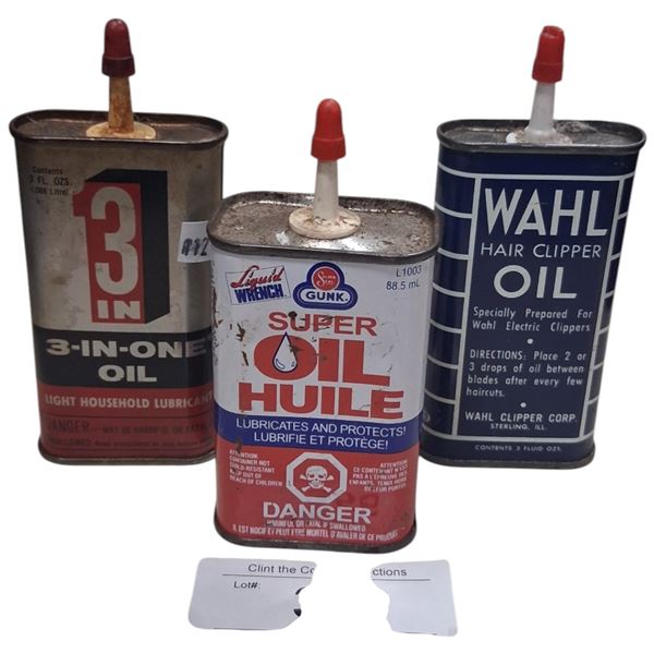 3 vintage handy oilers