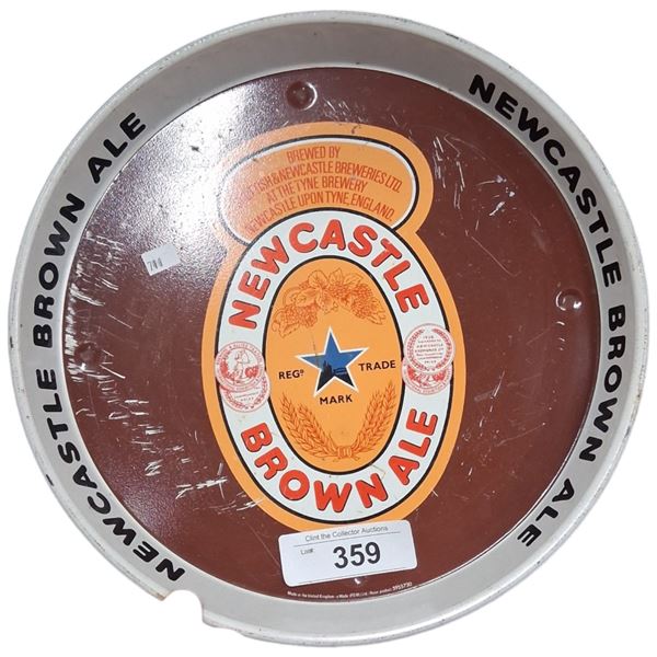 Vintage Newcastle Brown Ale beer tray 12" dia