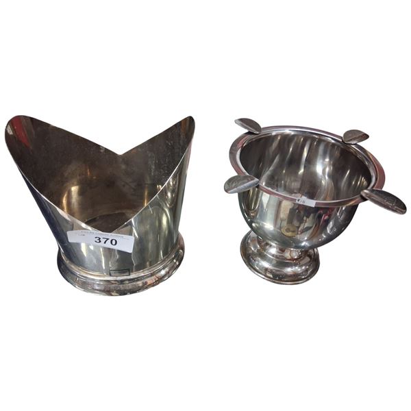 Silver plated metal pitcher & ashtray