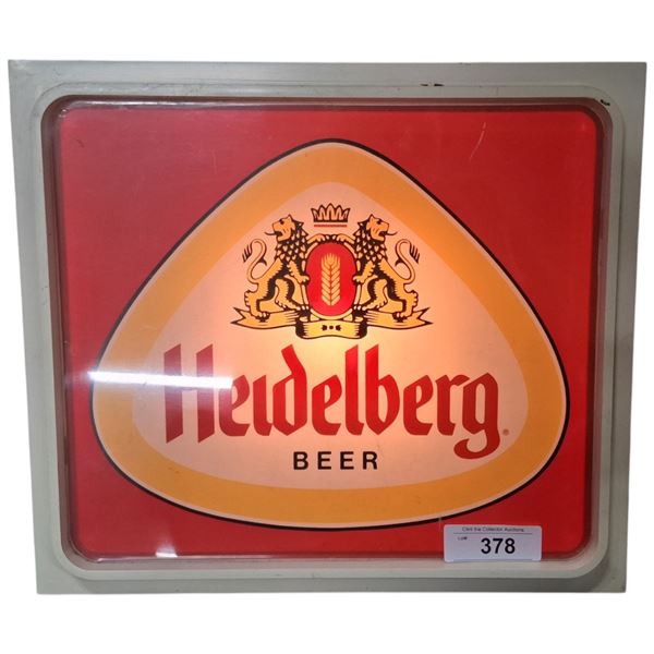 Vintage light up Heidelberg beer sign 16"x14"