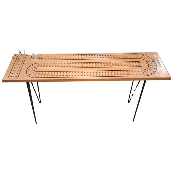 Giant crib board table/board with fold down legs and pegs 40"x10"x26"