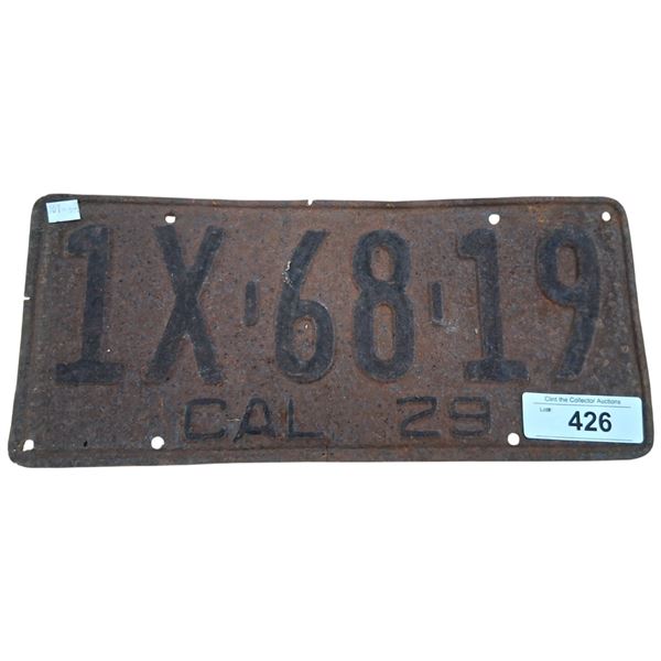 1929 California license plate