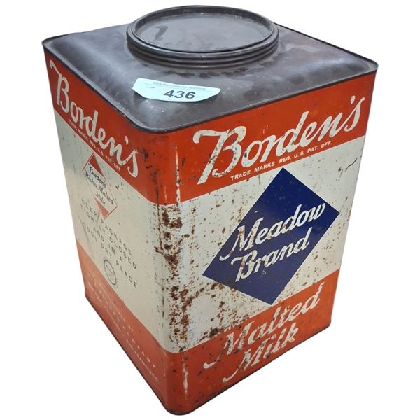 1940s Borden's Malted Milk 10 lb can