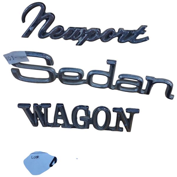 3 vintage car emblems