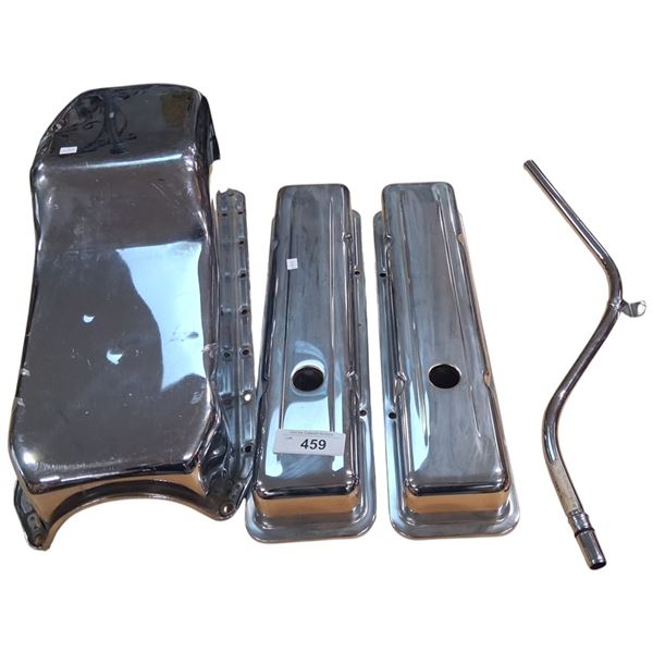 Chromed small block Chevy parts