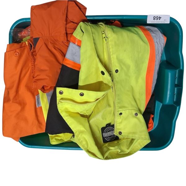 Large lot of construction vests