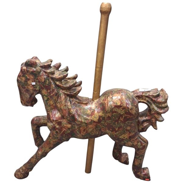 Vintage paper machet carousel horse 45"x36"