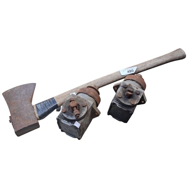 Right and left handed spindle gear boxes and vintage axe