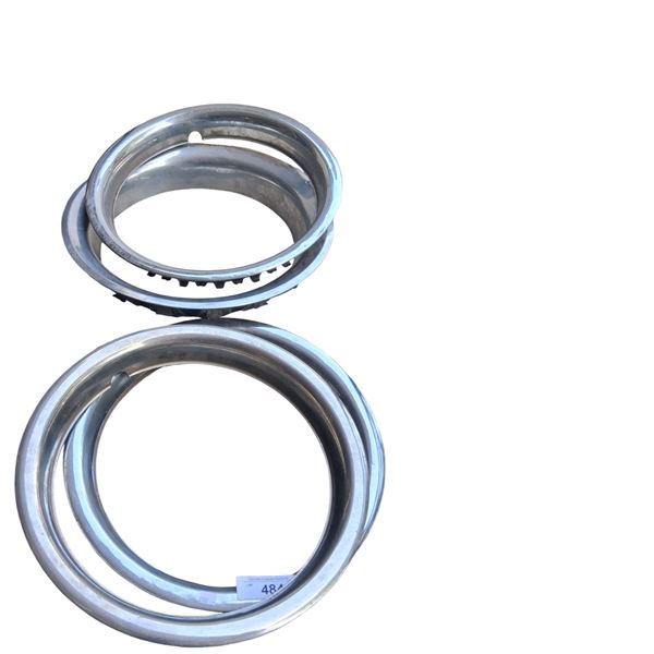4 chrome trim rings 15" overall dia