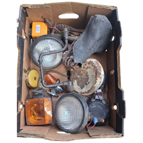 Collection of vintage automotive lights