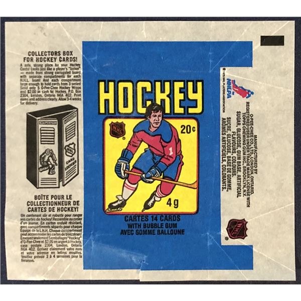 1979-80 O-PEE-CHEE HOCKEY WRAPPER - GRETZKY ROOKIE YEAR